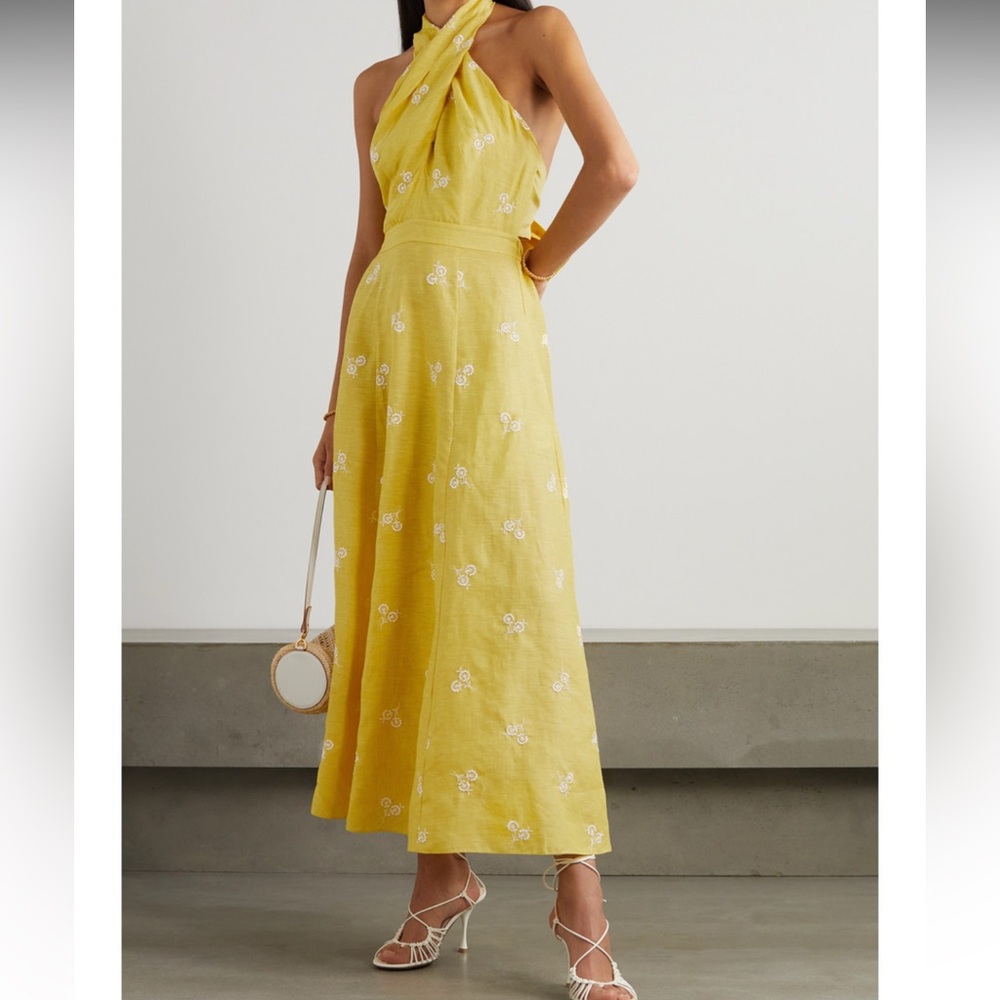 Erdem Selene Halterneck linen dress